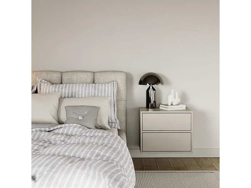 Hangend nachtkastje – met 2 lades – kasjmier grijs – 50 cm – FRAMME