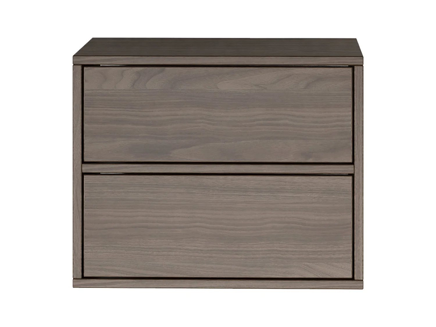 Table de chevet suspendue – avec 2 tiroirs – effet bois noyer – 50 cm – FRAMME