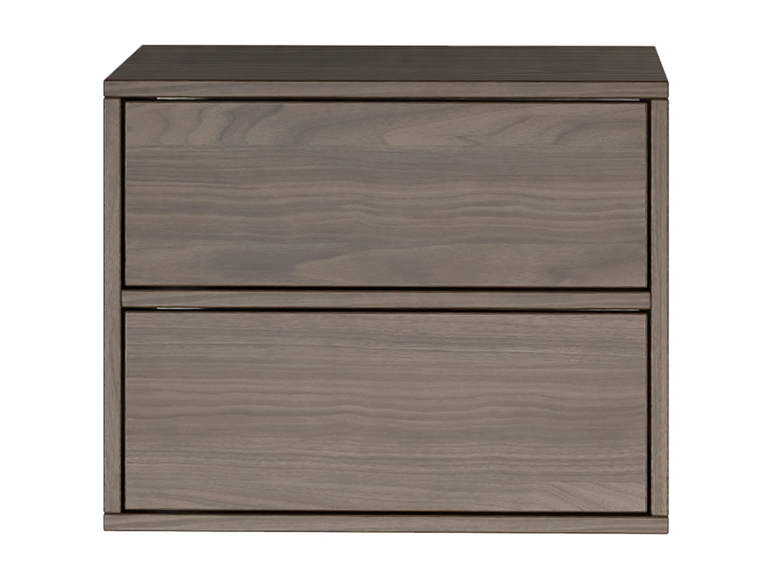 Table de chevet suspendue – avec 2 tiroirs – effet bois noyer – 50 cm – FRAMME