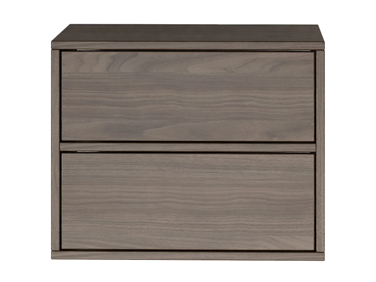 Table de chevet suspendue – avec 2 tiroirs – effet bois noyer – 50 cm – FRAMME
