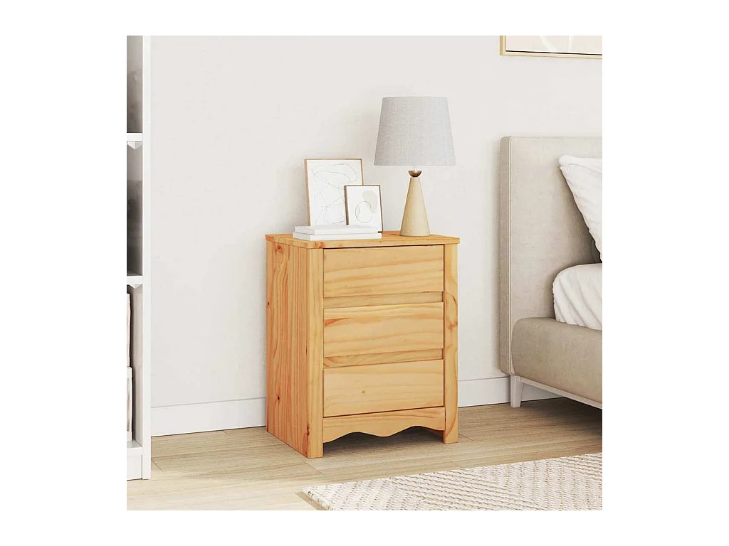 Cabinet de chevet Chêne 45 x 35 x 56 cm Bois massif en pin