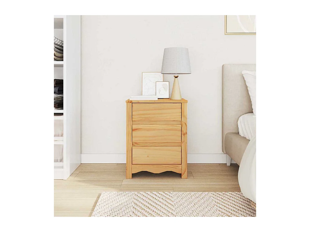 Cabinet de chevet Chêne 45 x 35 x 56 cm Bois massif en pin
