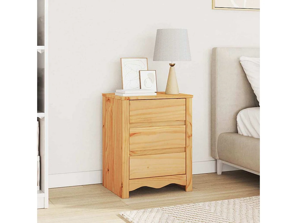 Table basse Drammen Chêne 45 x 35 x 56 cm Bois de pin massif