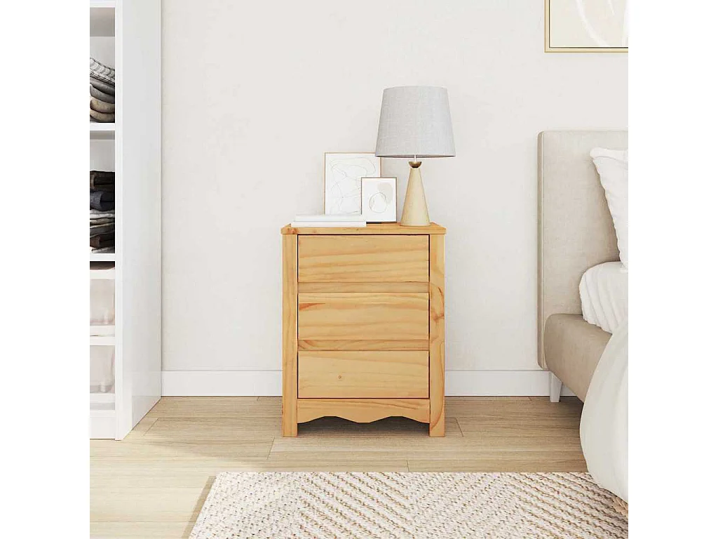 Table basse Drammen Chêne 45 x 35 x 56 cm Bois de pin massif