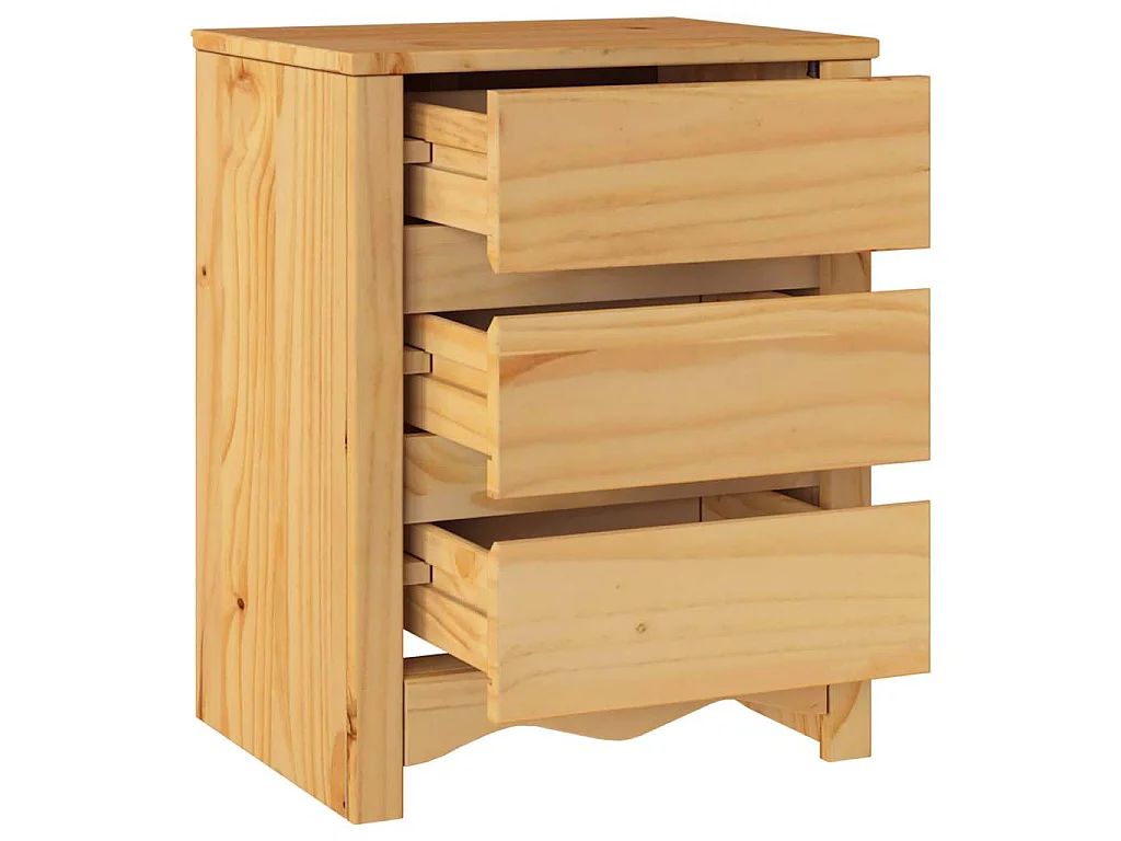 Table basse Drammen Chêne 45 x 35 x 56 cm Bois de pin massif