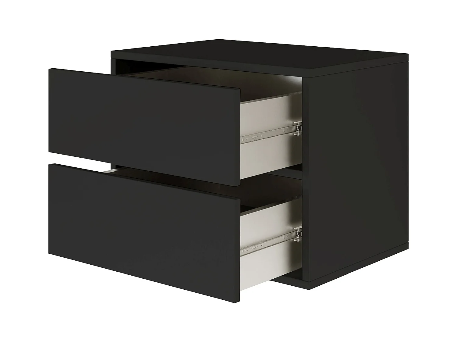 Table de chevet suspendue – avec 2 tiroirs – noir – 50 cm – FRAMME