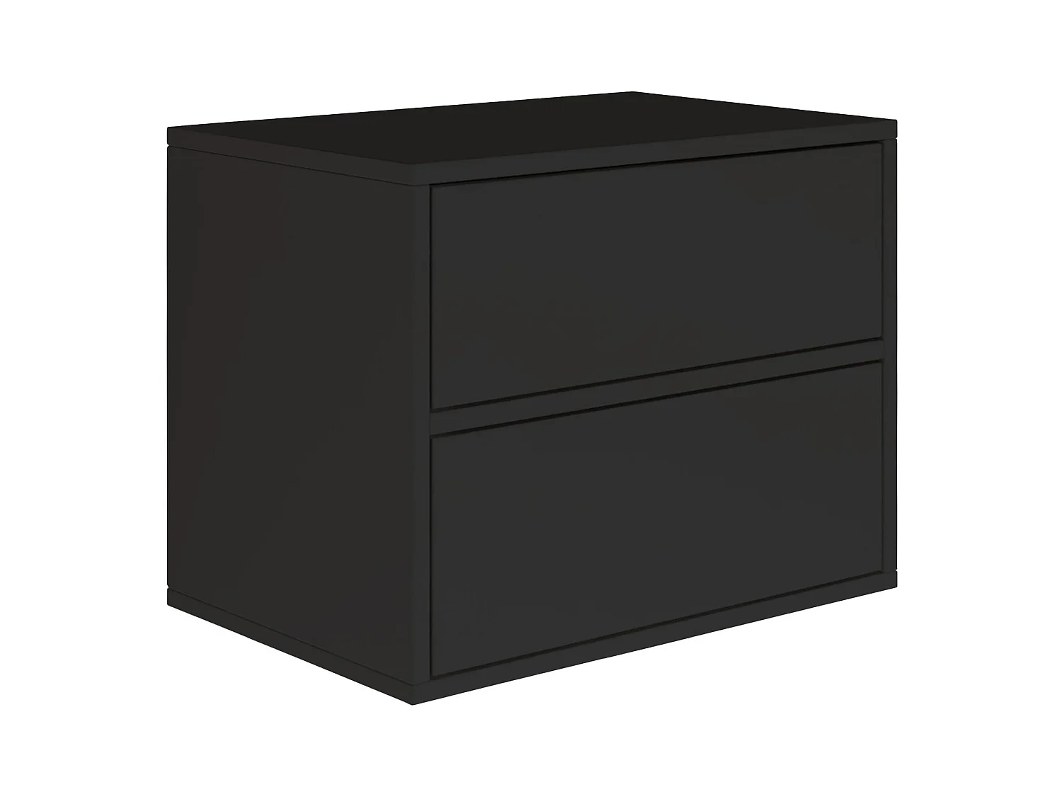 Table de chevet suspendue – avec 2 tiroirs – noir – 50 cm – FRAMME