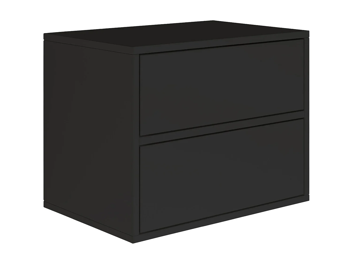 Table de chevet suspendue – avec 2 tiroirs – noir – 50 cm – FRAMME