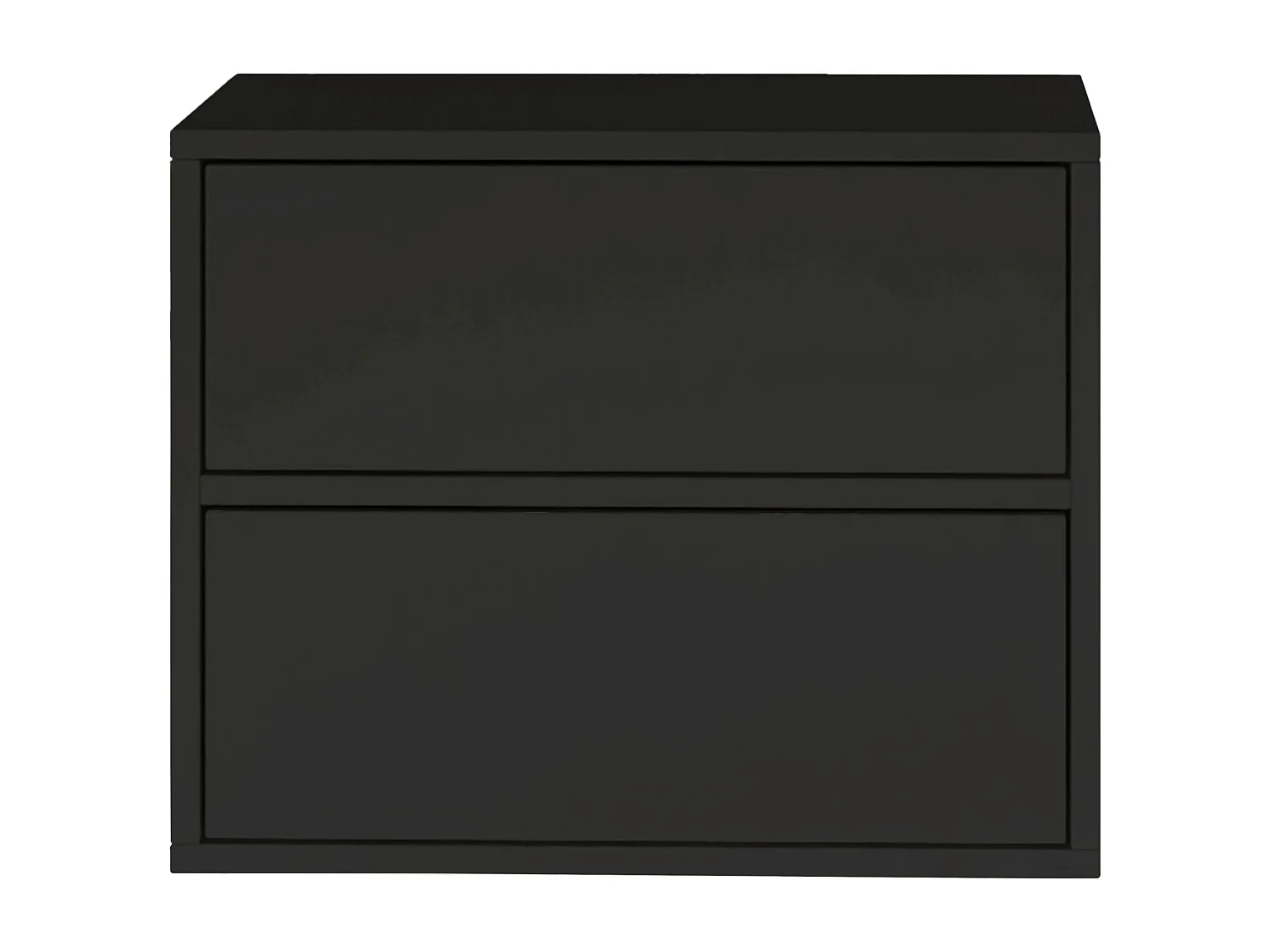 Table de chevet suspendue – avec 2 tiroirs – noir – 50 cm – FRAMME