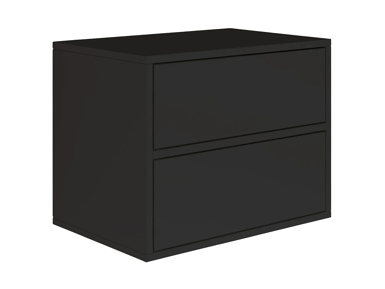 Table de chevet suspendue – avec 2 tiroirs – noir – 50 cm – FRAMME