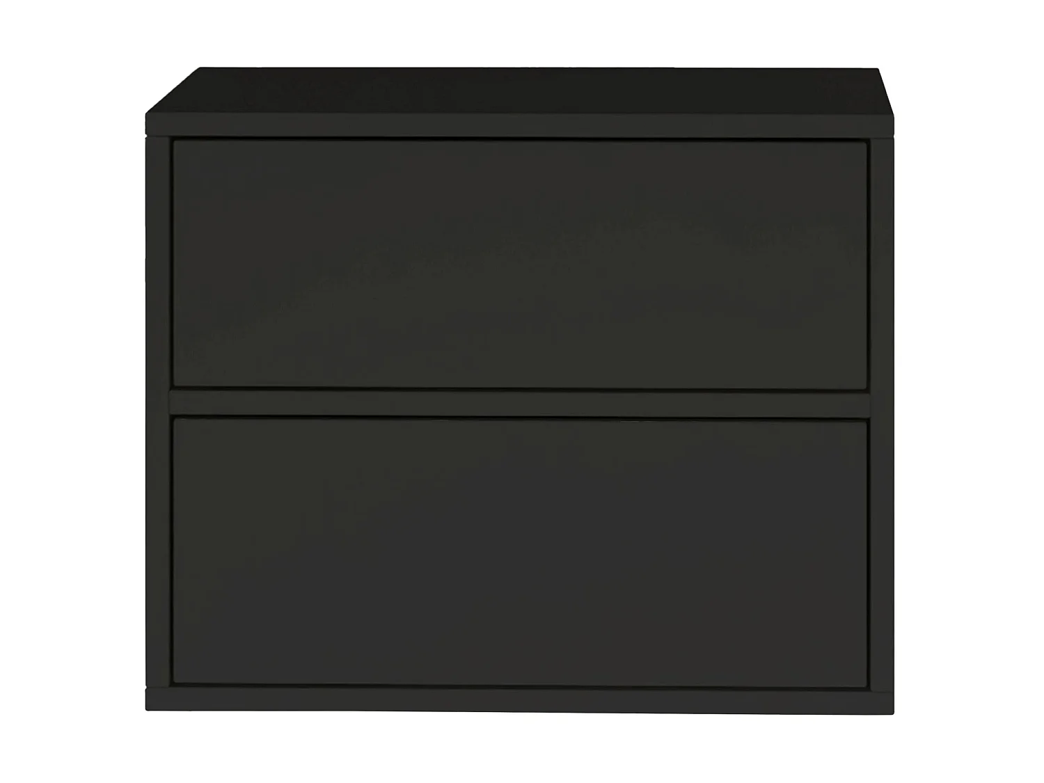 Table de chevet suspendue – avec 2 tiroirs – noir – 50 cm – FRAMME