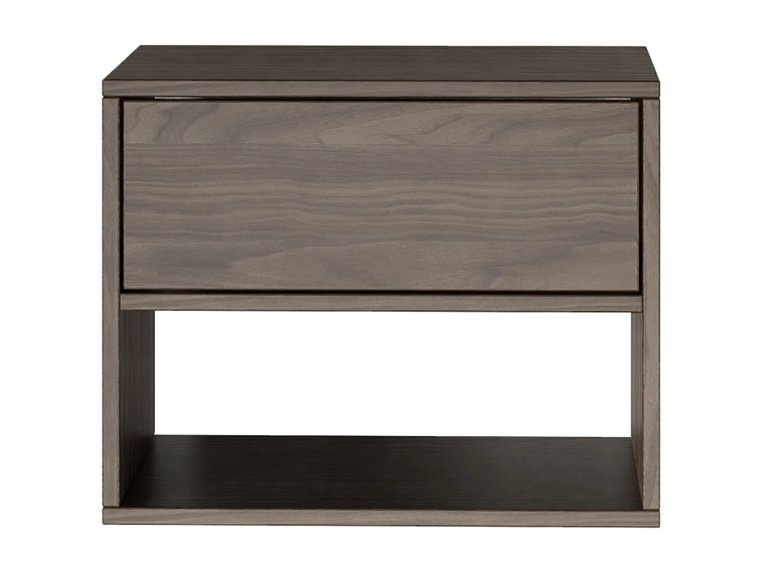 Nachttisch hängend – mit Schublade und Fach – Holzoptik Walnuss – 50 cm – FRAMME
