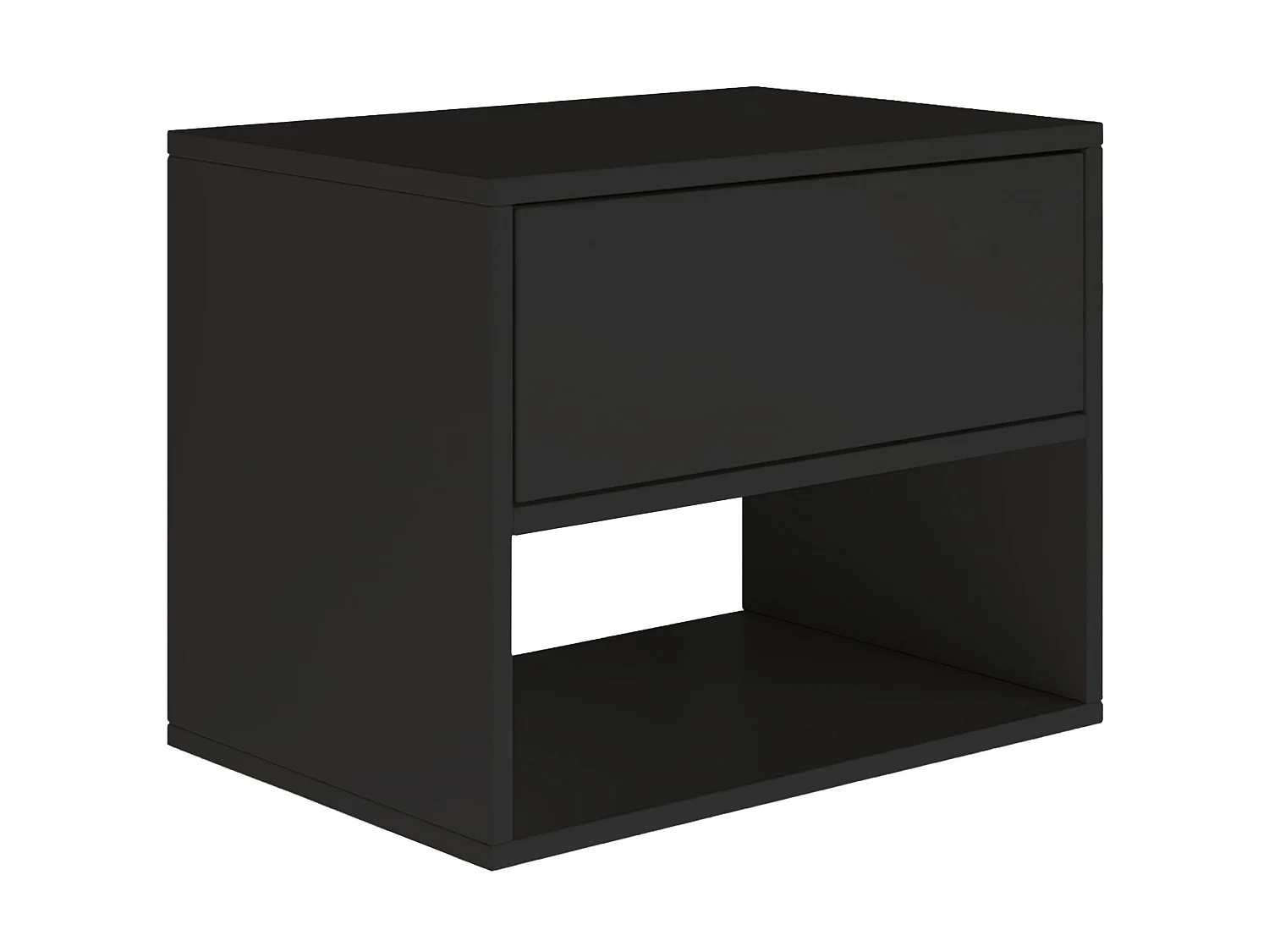 Nachttisch hängend – mit Schublade und Fach – Schwarz – 50 cm – FRAMME