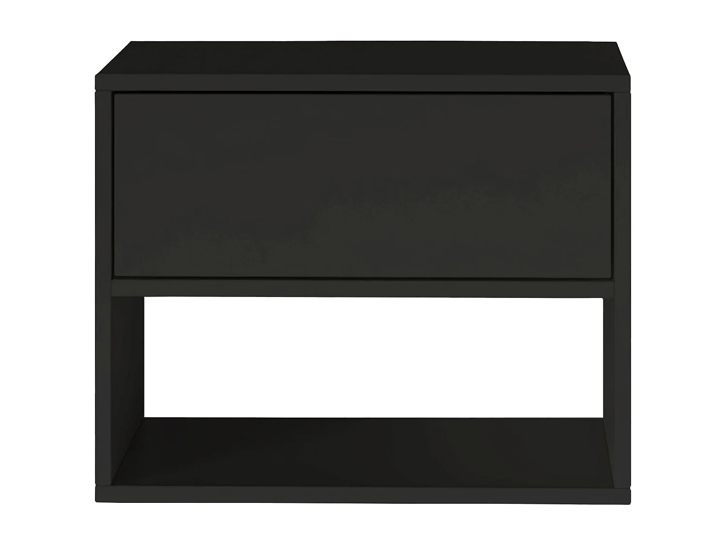 Nachttisch hängend – mit Schublade und Fach – Schwarz – 50 cm – FRAMME