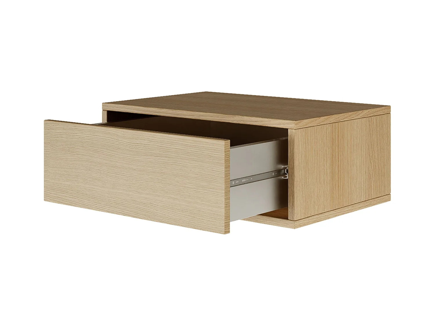 Table de chevet suspendue – avec tiroir – effet bois chêne – 50 cm – FRAMME