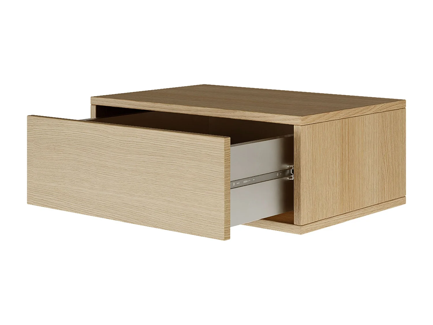 Table de chevet suspendue – avec tiroir – effet bois chêne – 50 cm – FRAMME