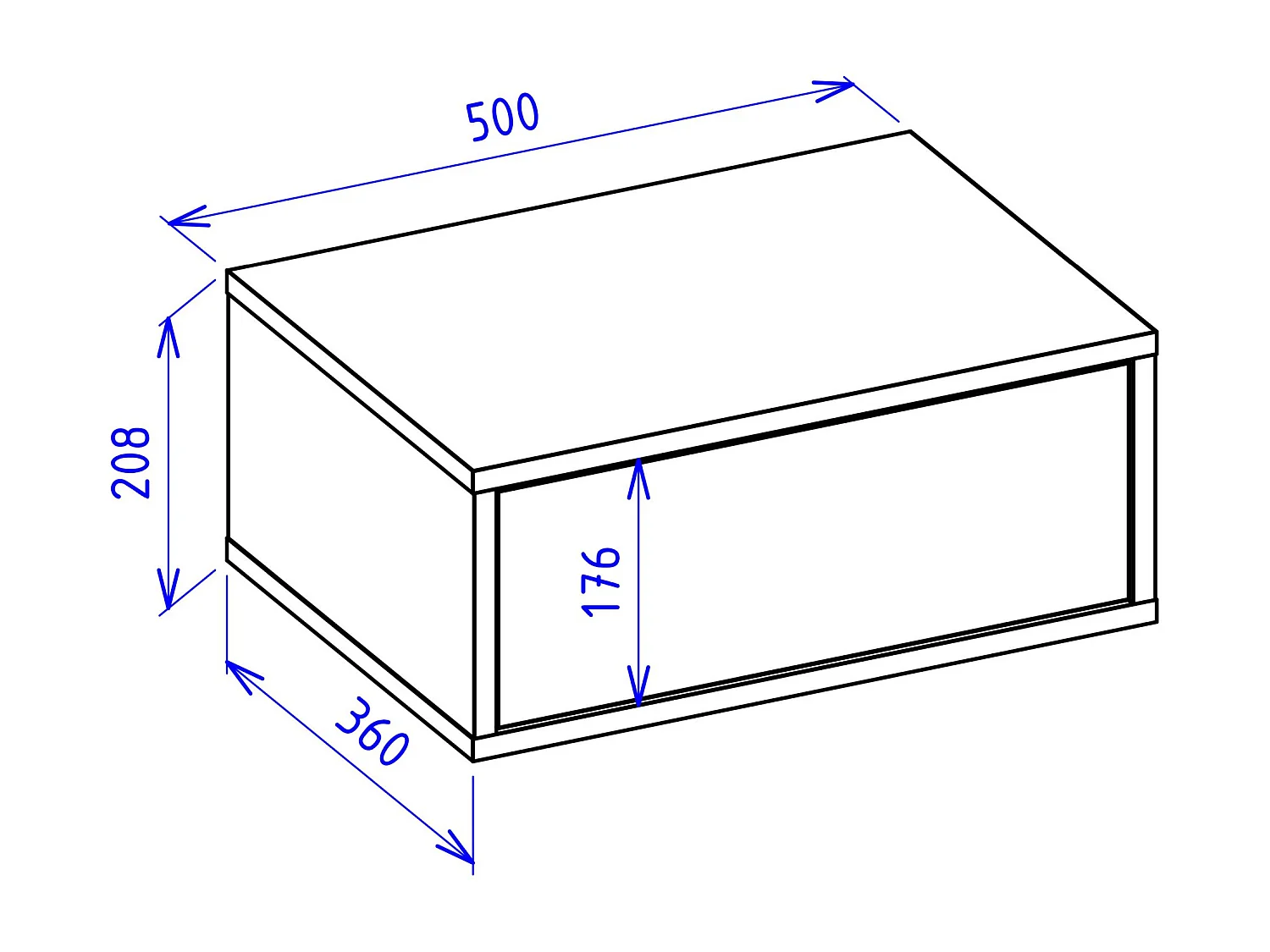 Table de chevet suspendue – avec tiroir – effet bois chêne – 50 cm – FRAMME