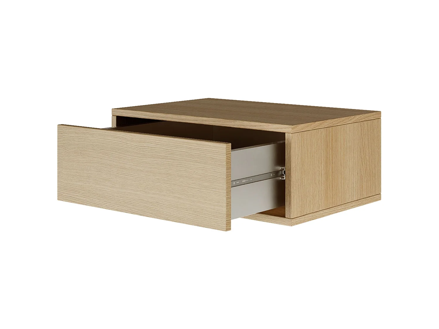Table de chevet suspendue – avec tiroir – effet bois chêne – 50 cm – FRAMME