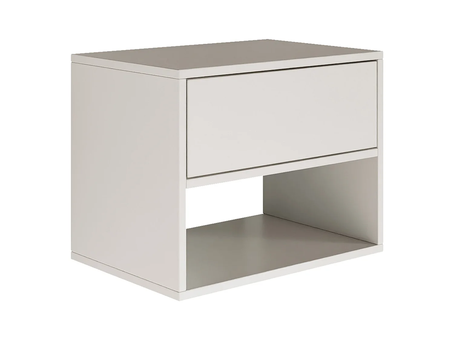 Table de chevet suspendue – avec tiroir et niche – blanc – 50 cm – FRAMME