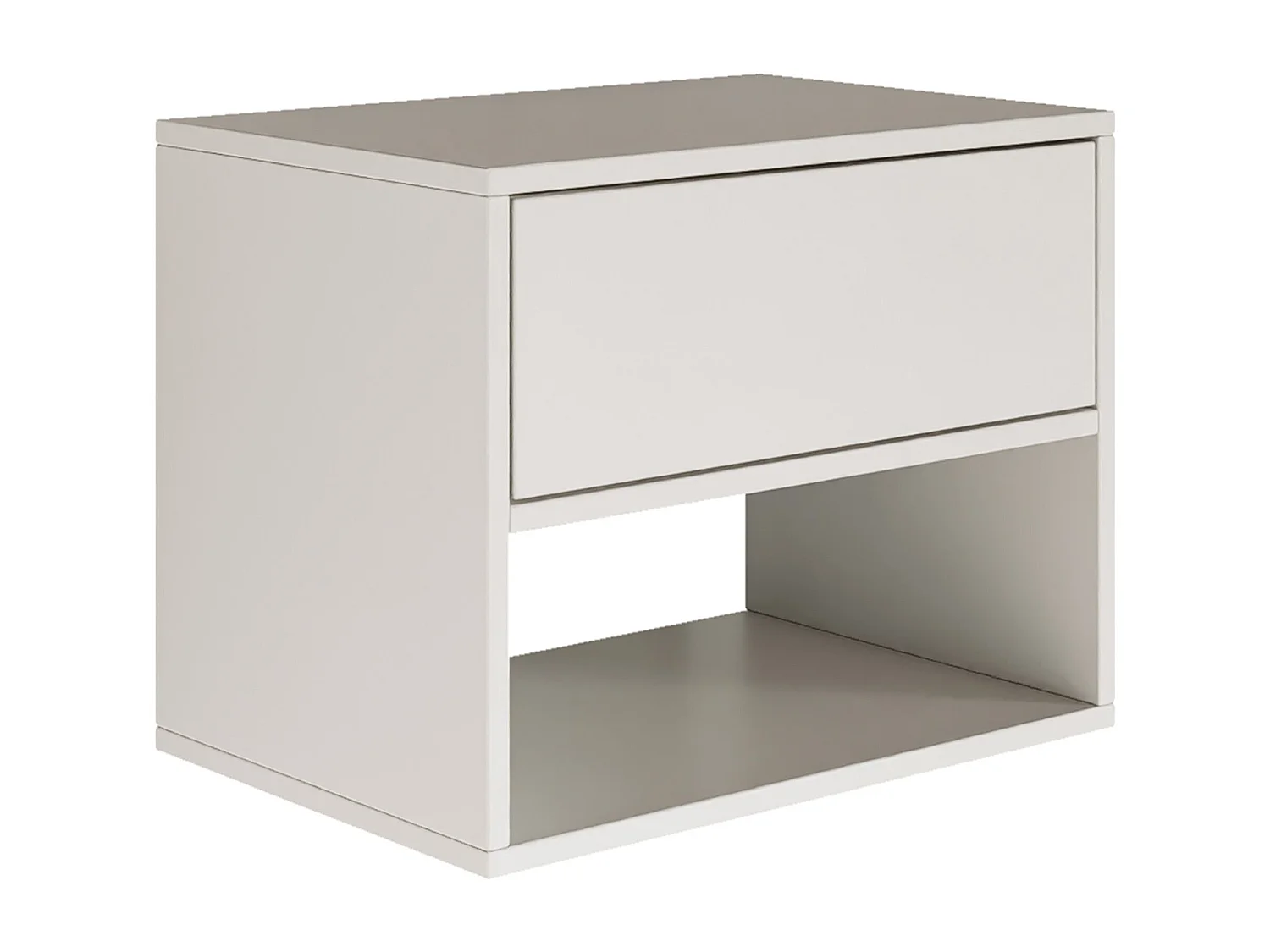 Table de chevet suspendue – avec tiroir et niche – blanc – 50 cm – FRAMME