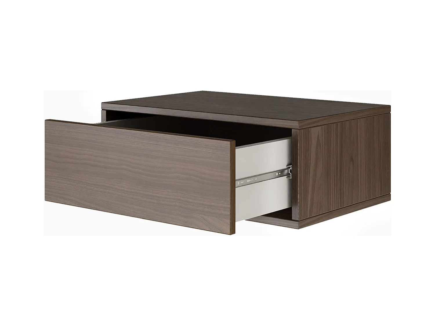 Table de chevet suspendue – avec tiroir – effet bois noyer – 50 cm – FRAMME