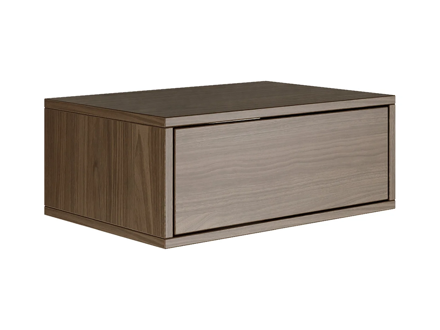 Table de chevet suspendue – avec tiroir – effet bois noyer – 50 cm – FRAMME