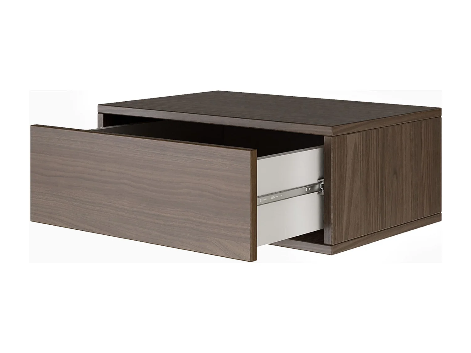 Table de chevet suspendue – avec tiroir – effet bois noyer – 50 cm – FRAMME