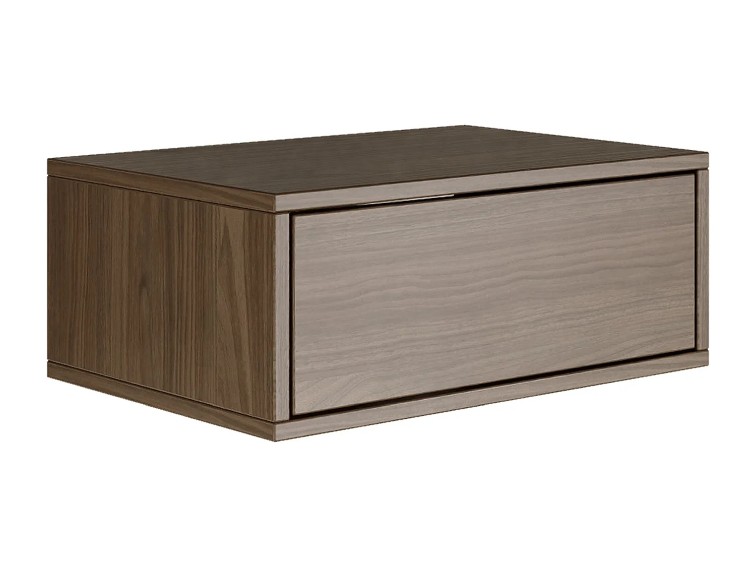 Table de chevet suspendue – avec tiroir – effet bois noyer – 50 cm – FRAMME