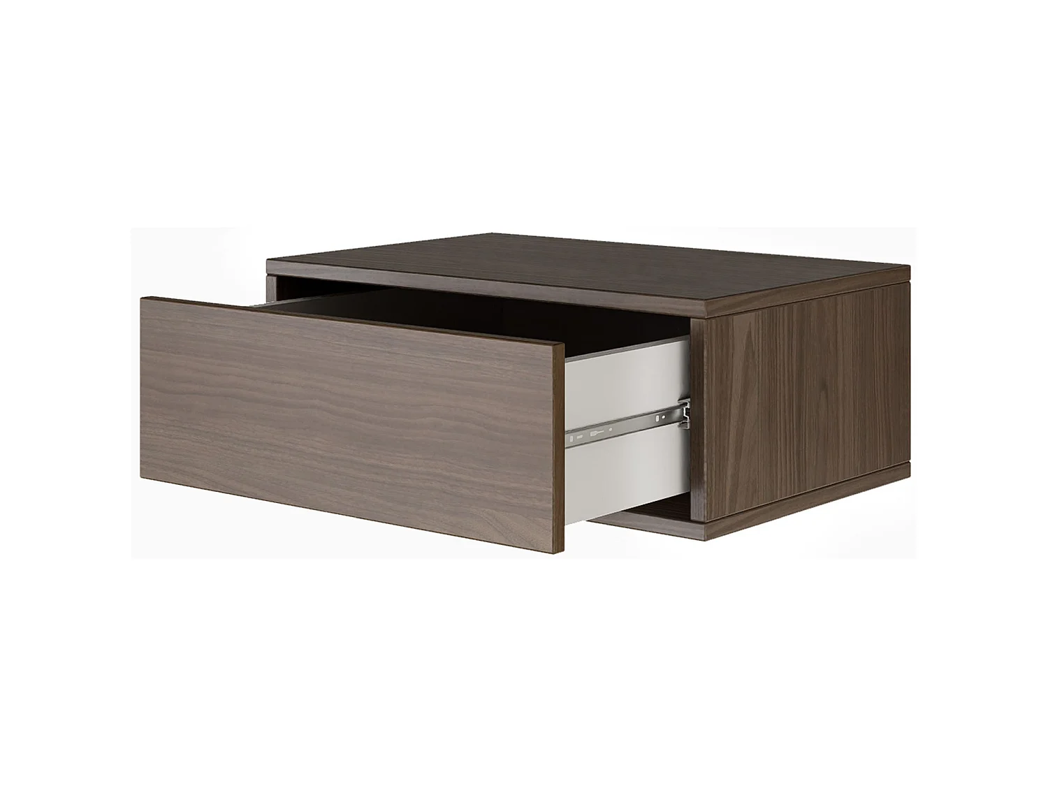 Table de chevet suspendue – avec tiroir – effet bois noyer – 50 cm – FRAMME