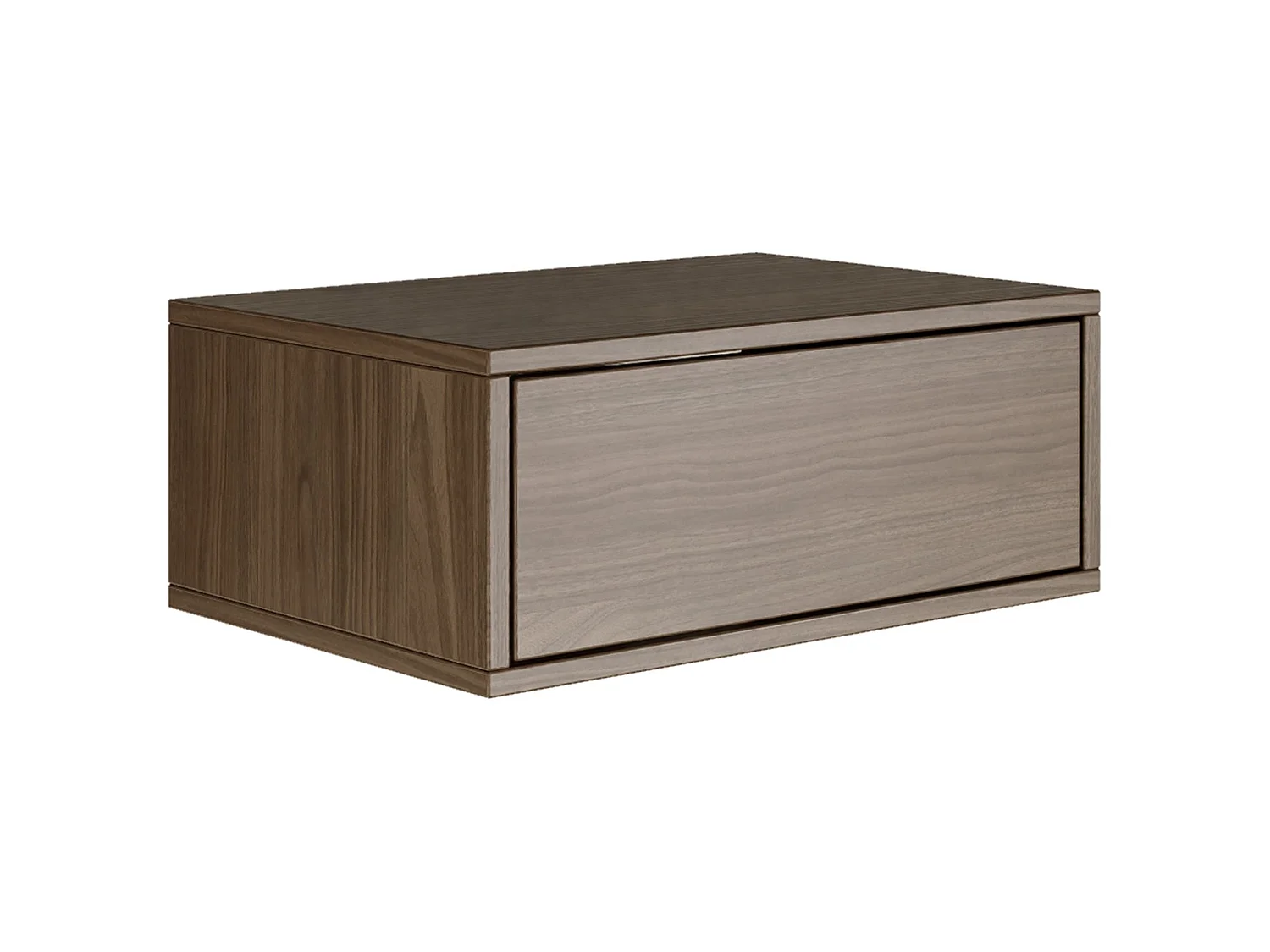 Table de chevet suspendue – avec tiroir – effet bois noyer – 50 cm – FRAMME
