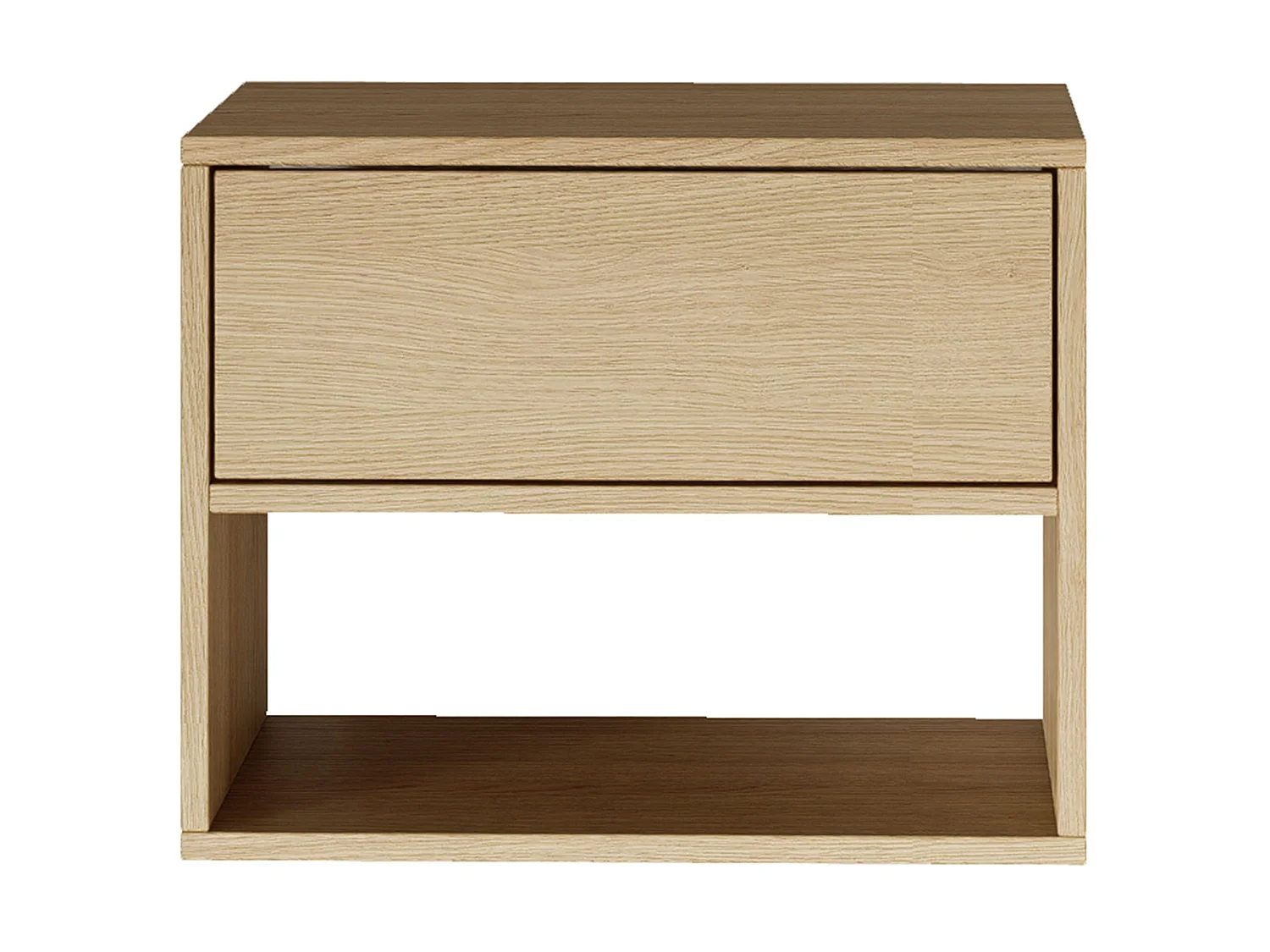 Nachttisch hängend – mit Schublade und Fach – Holzoptik Eiche – 50 cm – FRAMME