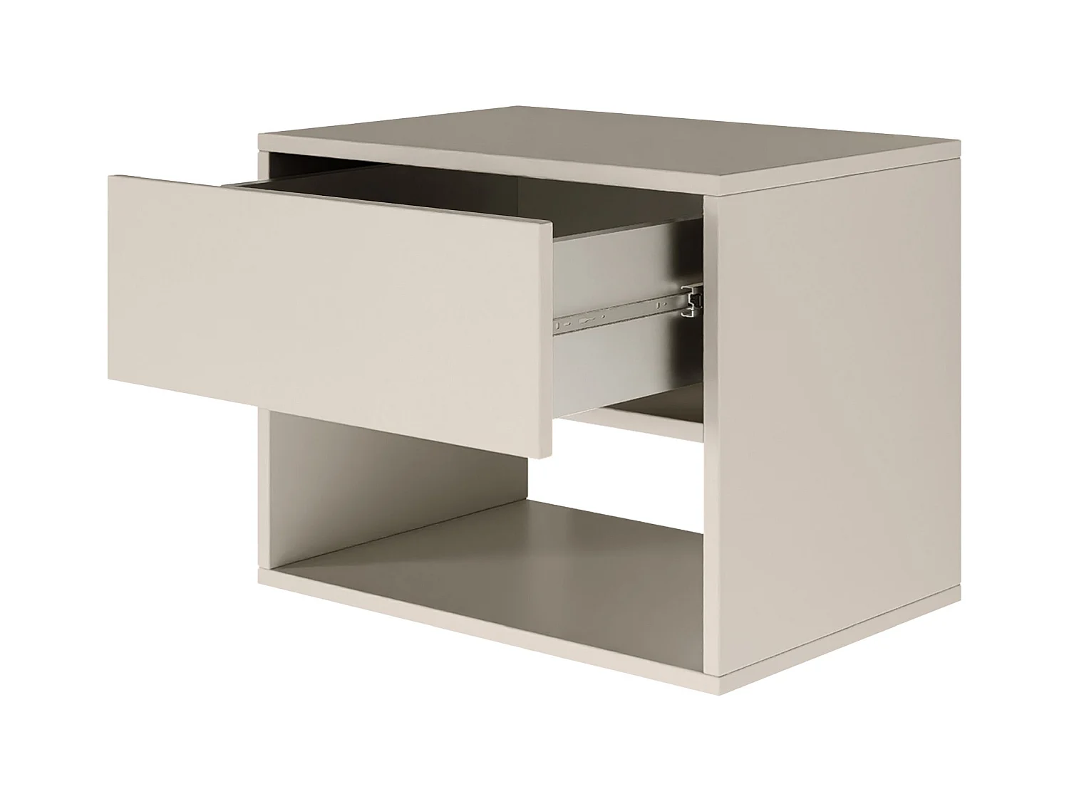 Table de chevet suspendue – avec tiroir et niche – gris cachemire – 50 cm – FRAMME