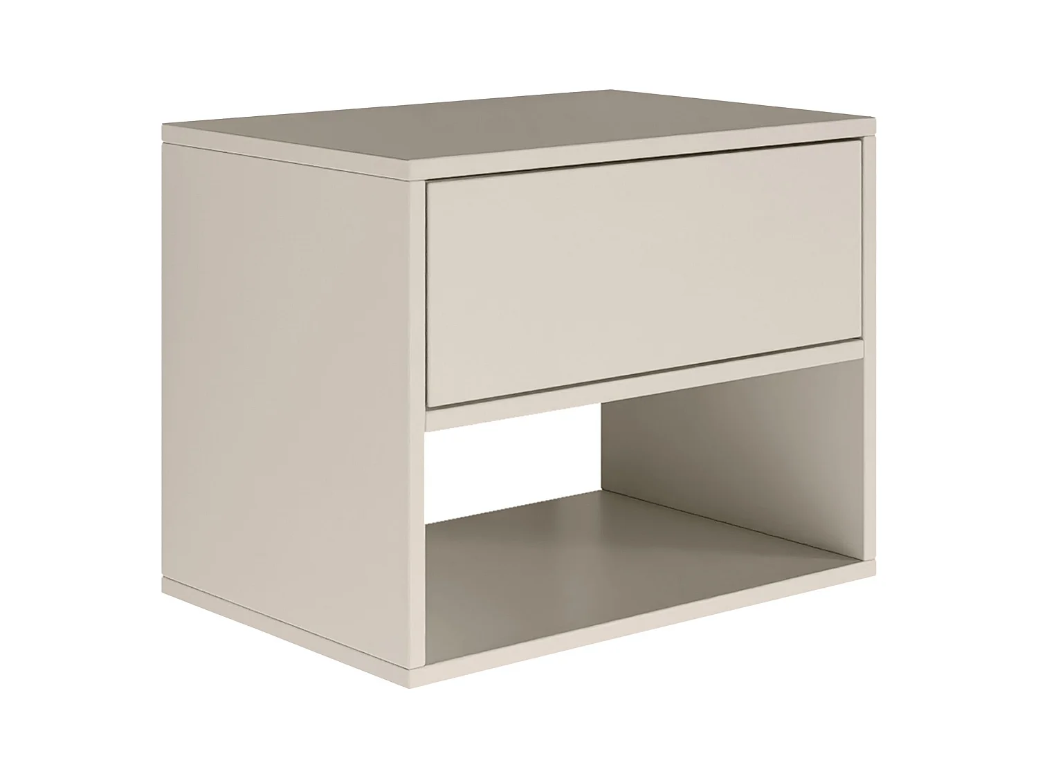 Table de chevet suspendue – avec tiroir et niche – gris cachemire – 50 cm – FRAMME