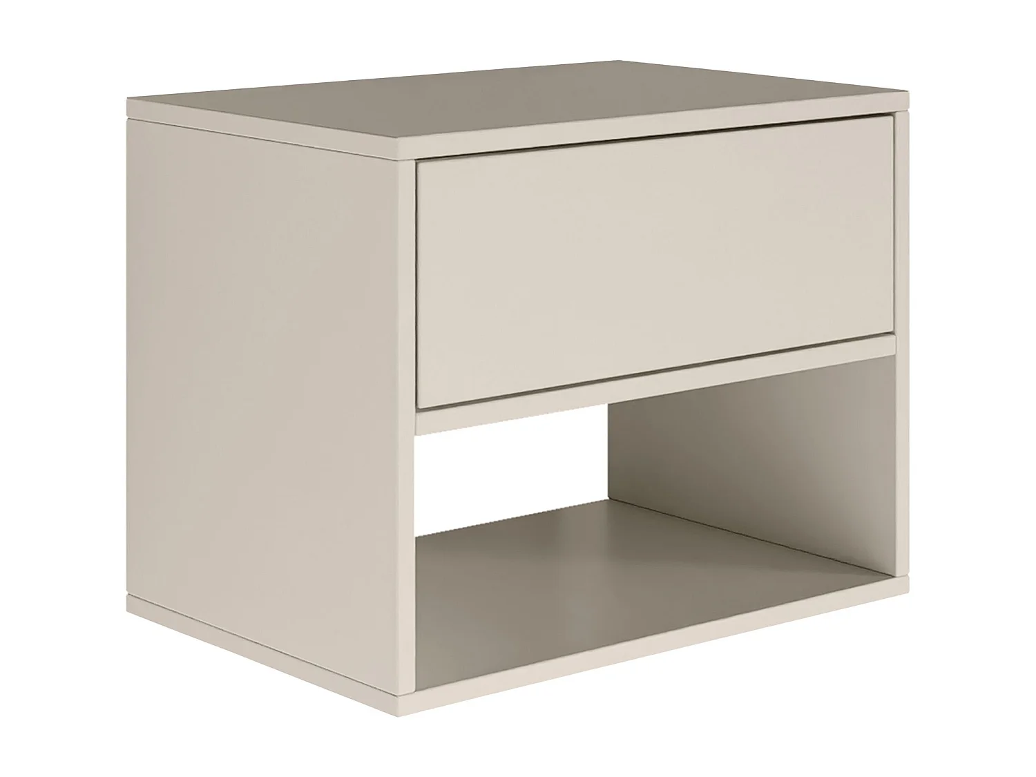 Table de chevet suspendue – avec tiroir et niche – gris cachemire – 50 cm – FRAMME