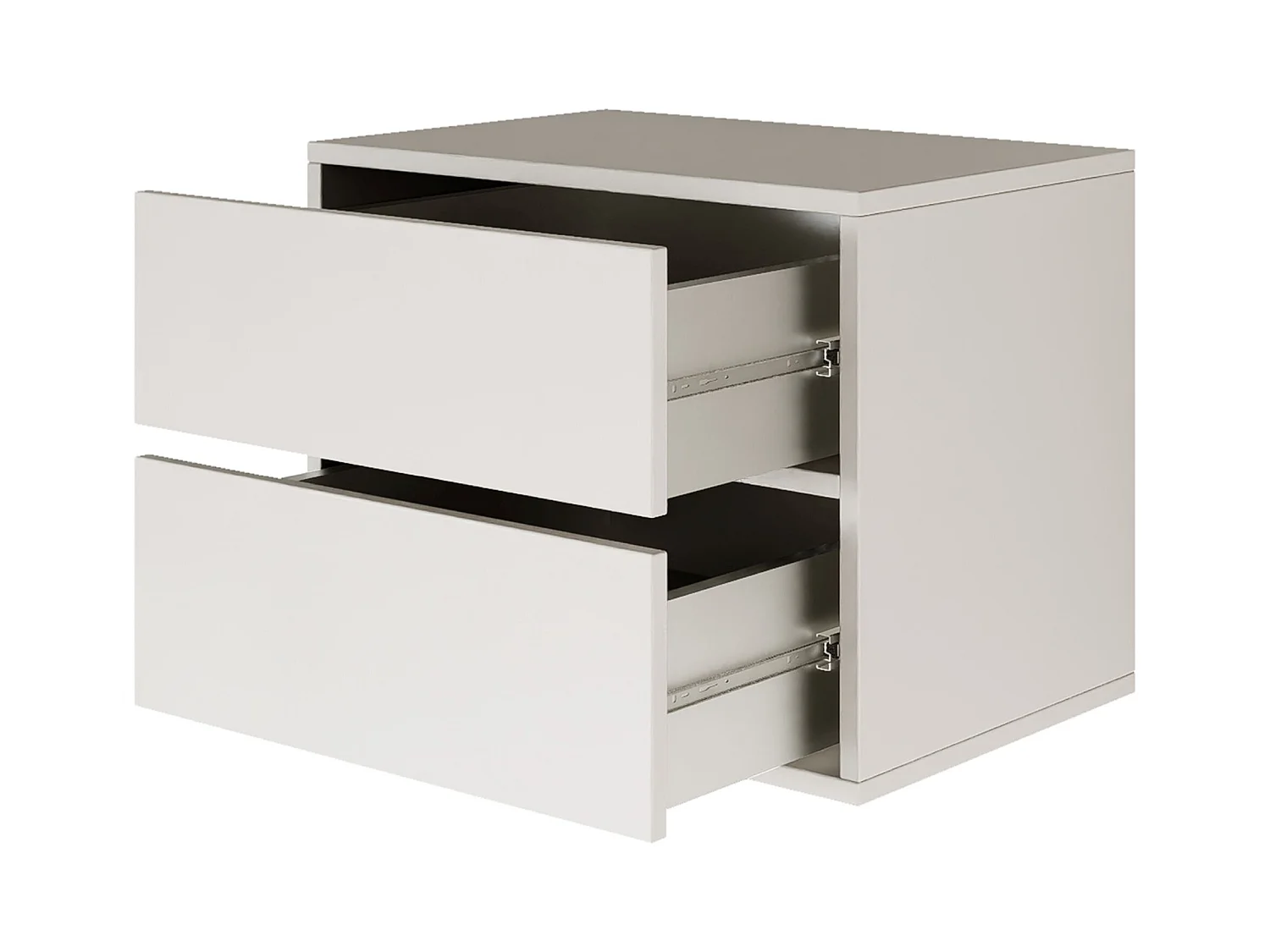 Table de chevet suspendue – avec 2 tiroirs – blanc – 50 cm – FRAMME