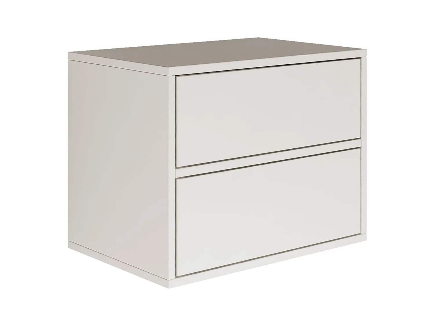 Table de chevet suspendue – avec 2 tiroirs – blanc – 50 cm – FRAMME