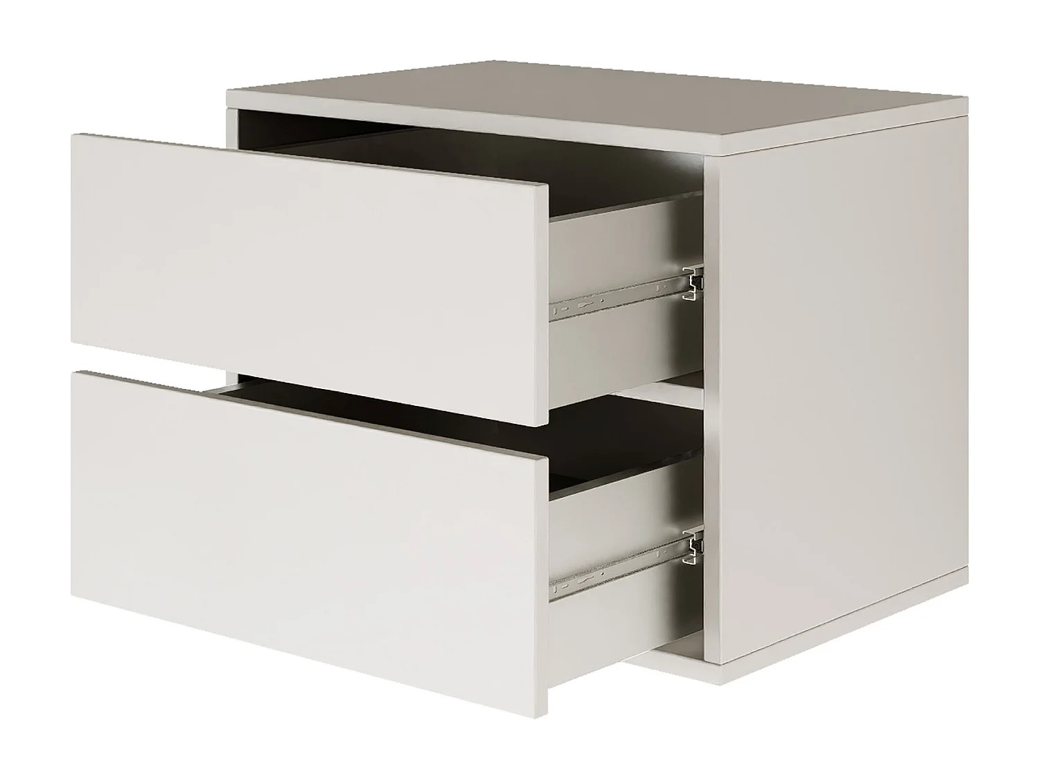 Table de chevet suspendue – avec 2 tiroirs – blanc – 50 cm – FRAMME