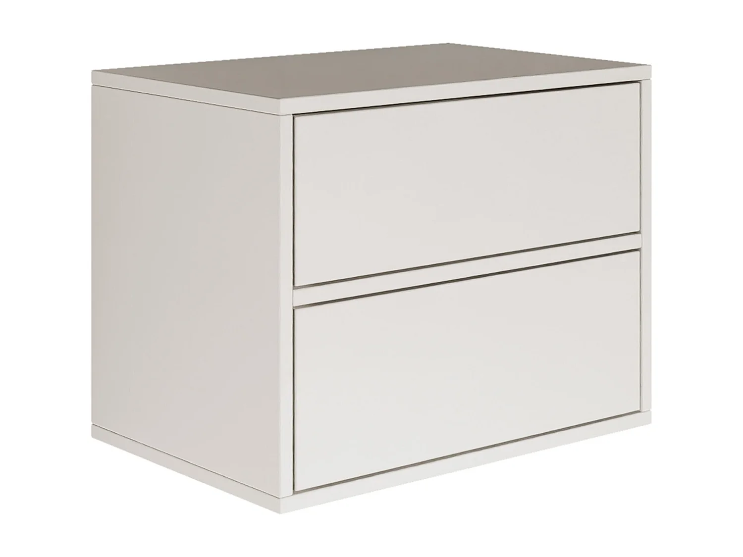 Table de chevet suspendue – avec 2 tiroirs – blanc – 50 cm – FRAMME