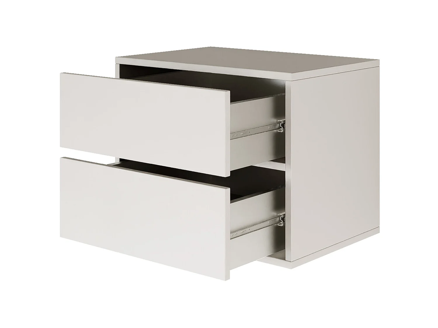 Table de chevet suspendue – avec 2 tiroirs – blanc – 50 cm – FRAMME