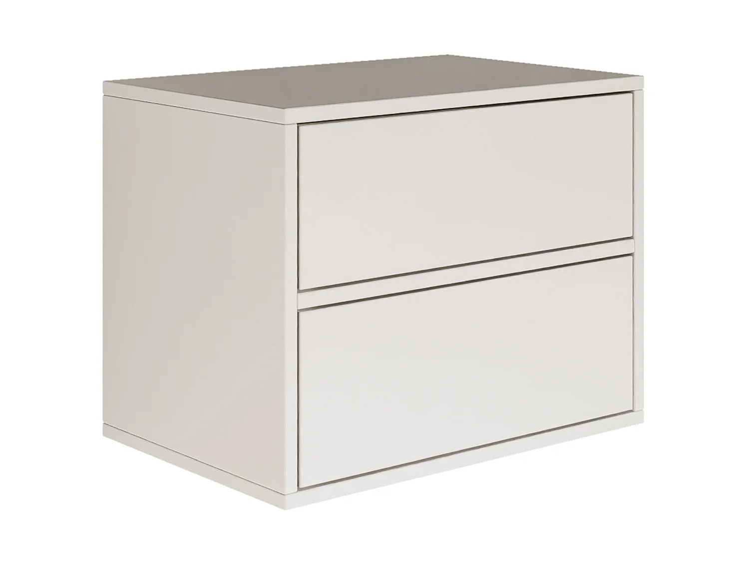 Table de chevet suspendue – avec 2 tiroirs – blanc – 50 cm – FRAMME