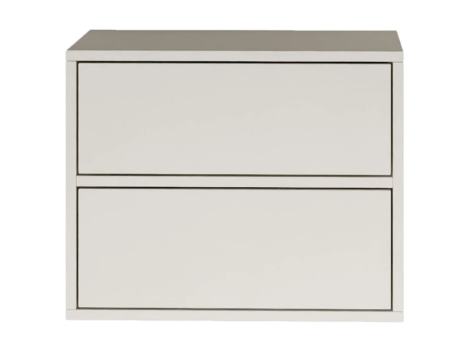 Table de chevet suspendue – avec 2 tiroirs – blanc – 50 cm – FRAMME