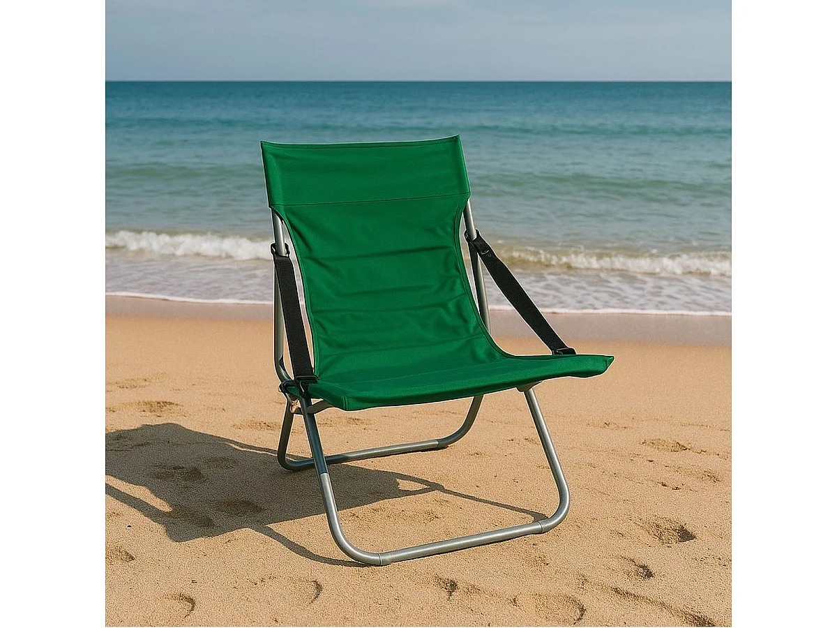 Silla de playa Verona diseño plegable verde 92x65x68 cm