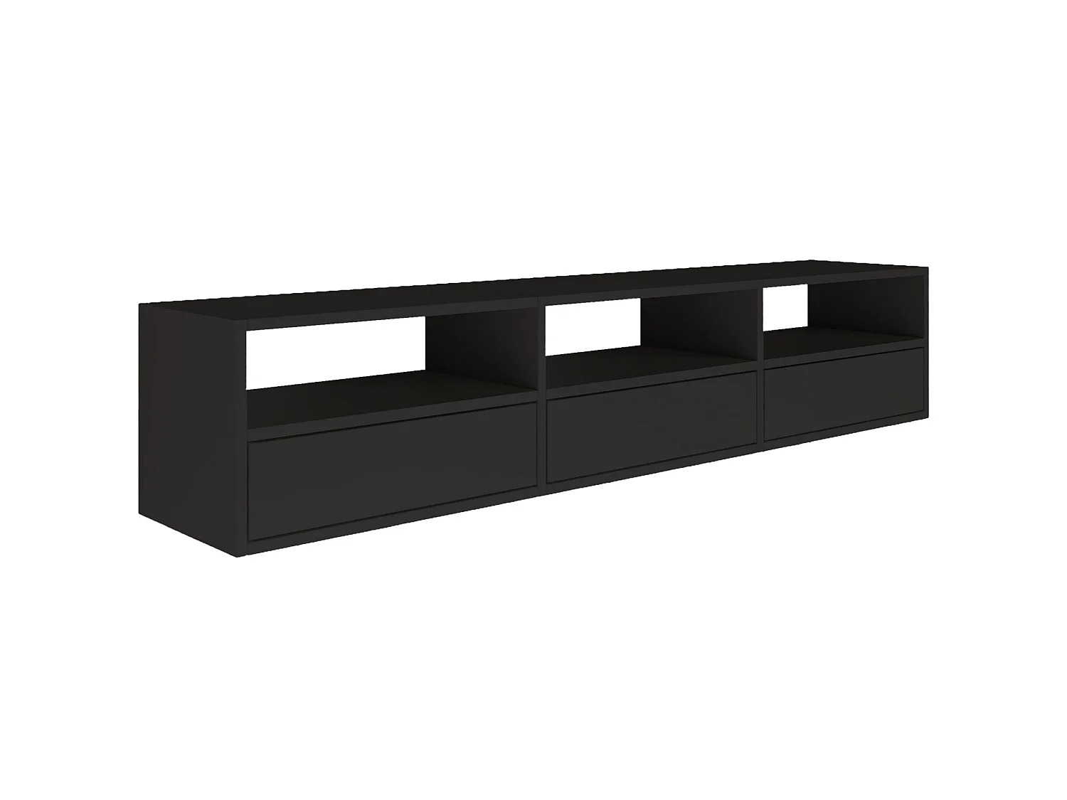 Mobile TV con 3 ante e ripiani – nero – 150 cm – FRAMME