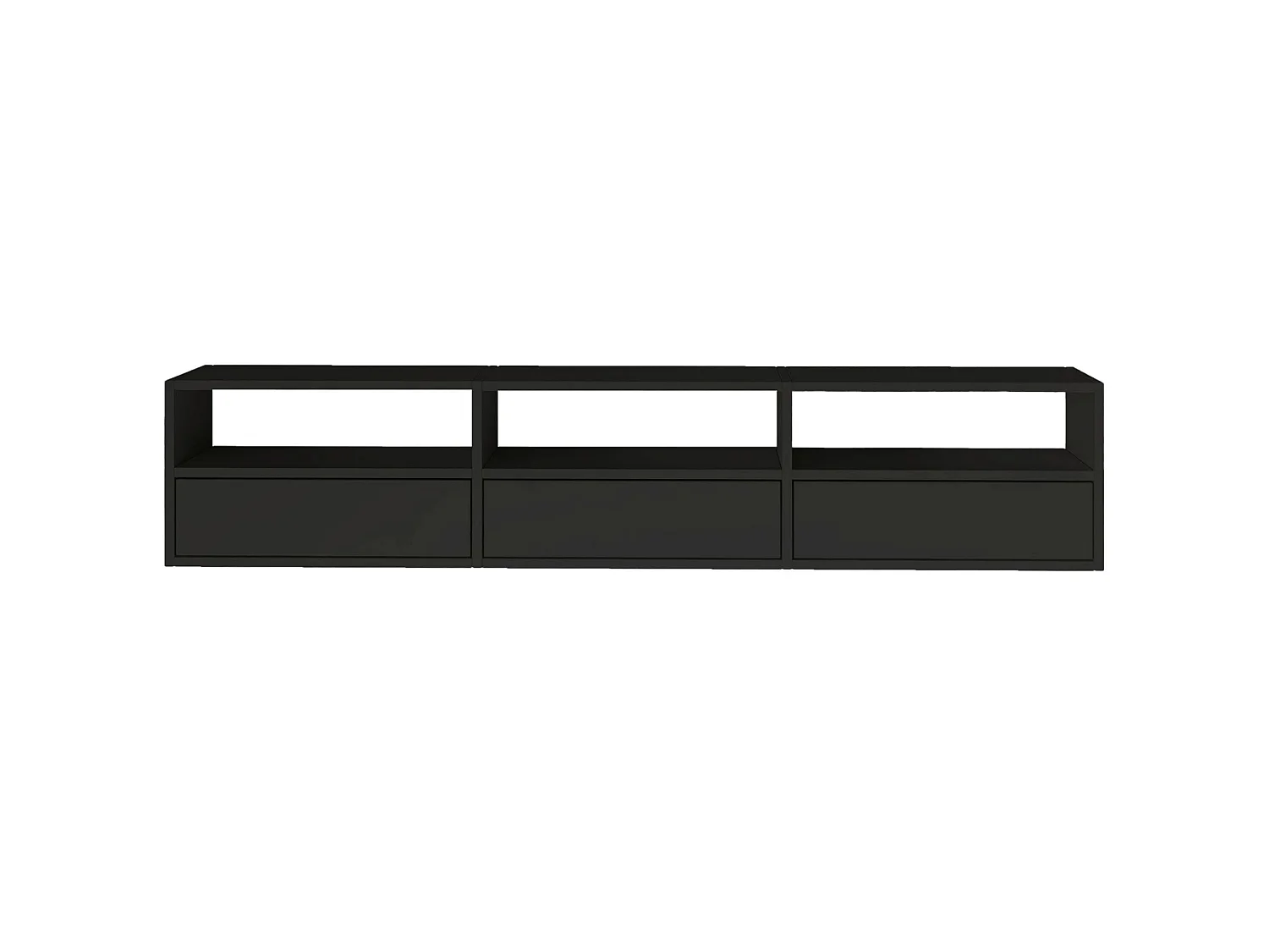 Mobile TV con 3 ante e ripiani – nero – 150 cm – FRAMME