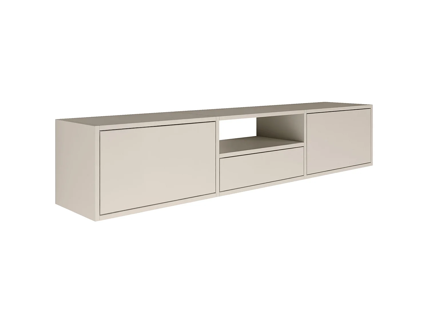 TV-Lowboard mit 3 Klappen und einer Ablage – Kaschmirgrau – 150 cm – FRAMME