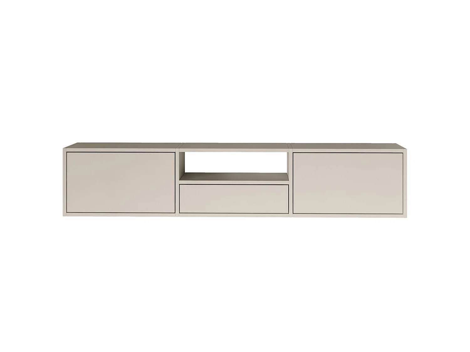 TV-Lowboard mit 3 Klappen und einer Ablage – Kaschmirgrau – 150 cm – FRAMME