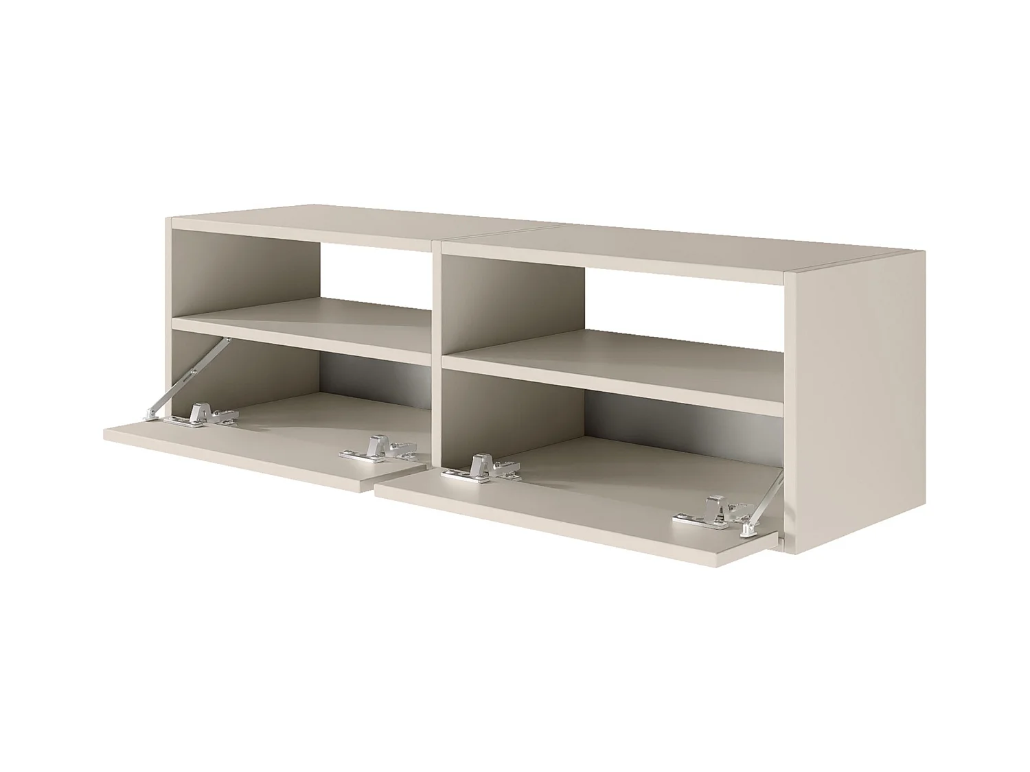 TV-meubel met 2 kleppen en vakken – kasjmier grijs – 100 cm – FRAMME