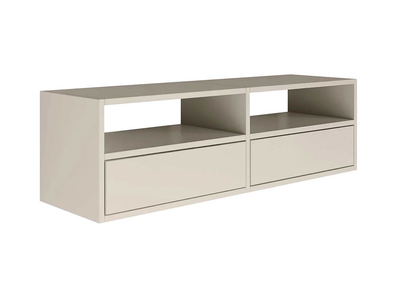 TV-meubel met 2 kleppen en vakken – kasjmier grijs – 100 cm – FRAMME