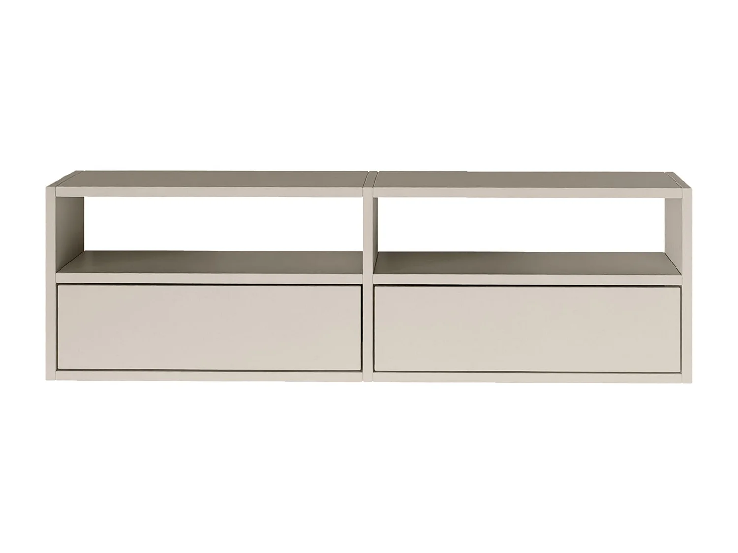 Meuble TV avec 2 abattants et étagères – gris cachemire – 100 cm – FRAMME