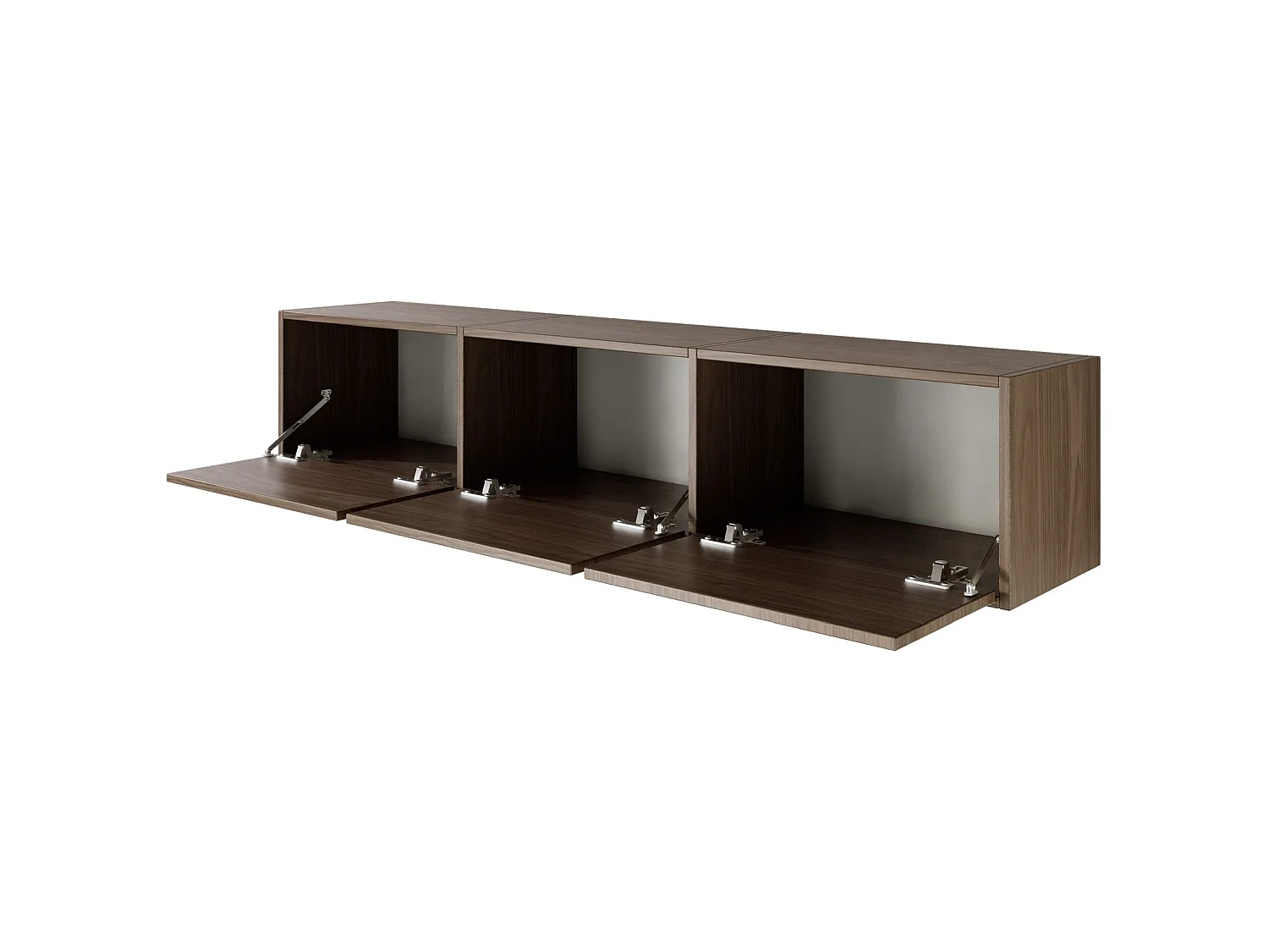 TV-Lowboard mit 3 Klappen – Holzoptik Walnuss – 150 cm – FRAMME